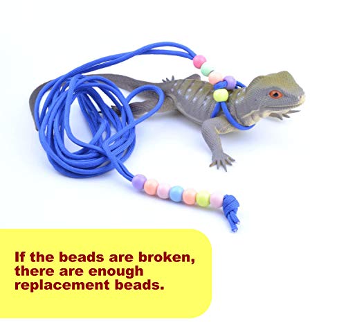 Adjustable Reptile Training Lead Harness Leash Nylon Rope for Lizard Crested Gecko Chameleon Guinea Pig Ferrets Hamster Rats (Blue) - color: Blue