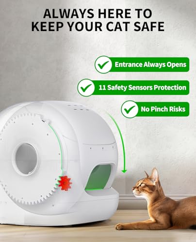 PETKIT PuraMax 2 Automatic Self-Cleaning Cat Litter Box, App Control Automatic Litter Box with Safety Sensors, Odor Free & Anti-Leakage Basic Bundle Includes Trash Bags,2.4G WiFi & Low Entrance