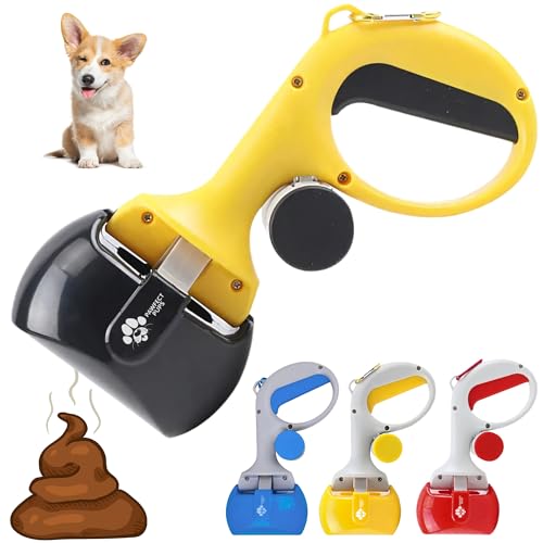 Dog Pooper Scooper for Small & Medium Dogs, 10” x 5” Lightweight Poop Scooper with Ergonomic Comfort Grip, Non-Stick Surface, Portable & Easy to Clean - color: Black