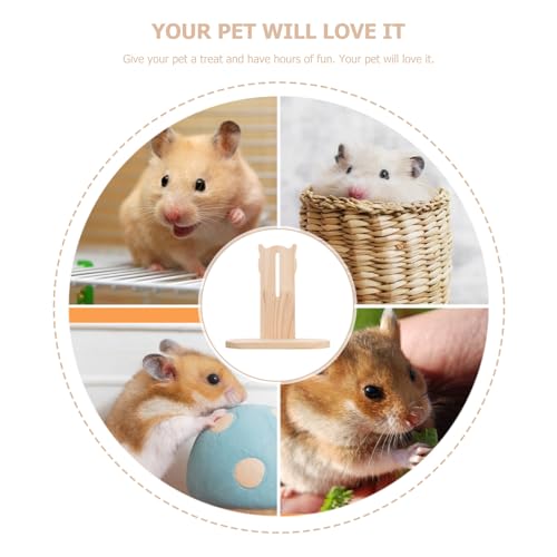 Toyvian Hamster Wheel Stand, Silent Wooden Exercise Wheel Holder for Small Pets