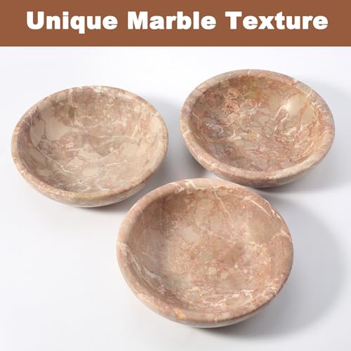 Natural Marble Cat Bowl, Weighted 1.5lb Cat Food Bowl for Cat and Small Dog, Small Animal Pet Food Dish Non-Slip, Shallow Dish for Whisker Fatigue Relief, Premium Red Stone for Home Decor - color: Red