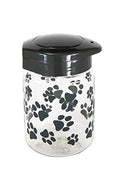 Lixit® Dog Treat Plastic Jar - Airtight Food and Treat Storage Jars for Dogs, Cats, Small Animals and Birds - Made in USA (Paw Prints - Gray, 64 Ounce) - size: 64 Ounce