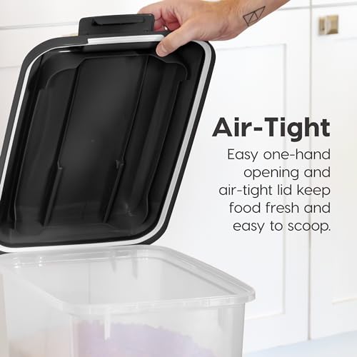 IRIS USA Dog Food Storage Container, 2-Pack, Up to 54 lbs, Black | Made in USA, Comes with Wheels, Airtight Seal, BPA-Free, Bird Seed, Cat food, Cat Litter, Treats, Multi-Pet Use - color: Black, size: 30 lbs - 2 Pack