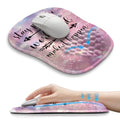 Hokafenle Ergonomic Wrist-hugging Mouse Pad Wrist Support, U-shaped Holding Wrist Rest Mousepad for Carpal Tunnel Pain Relief with Cushioned Memory Foam Slope Massage Bulge (10.2x8.3 in,Stay Positive) - color: Stay Positive