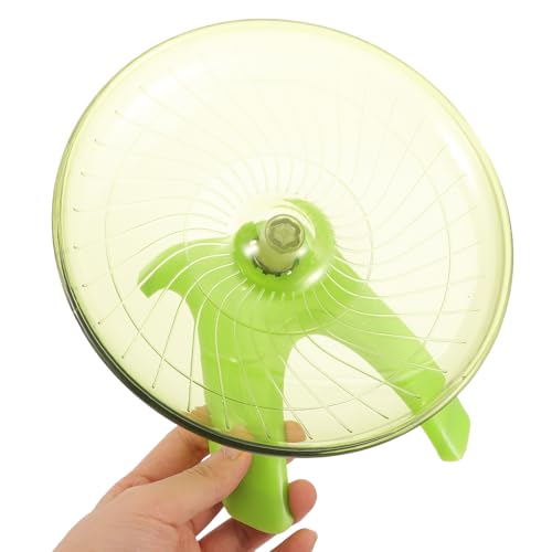 POPETPOP Silent Hamster Running Wheel 7.08-Inch Flying Saucer Exercise Wheel for Hamsters Gerbils & Hedgehogs Low-Noise Pet Toy for Cage Activity Smooth Round Edges Green - color: Light Green