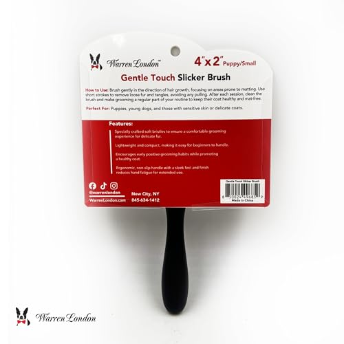 Warren London Gentle Touch Slicker Brush for Puppies & Small Dogs - style: Gentle Touch Puppy Brush Small