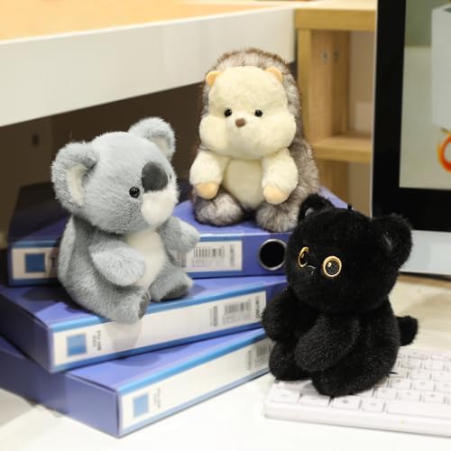 Ditucu Palm-Sized Black Cat Stuffed Animals Cute Soft Plush Doll Small Plushies Toys Gifts for Kids 6 inch - style: Cat