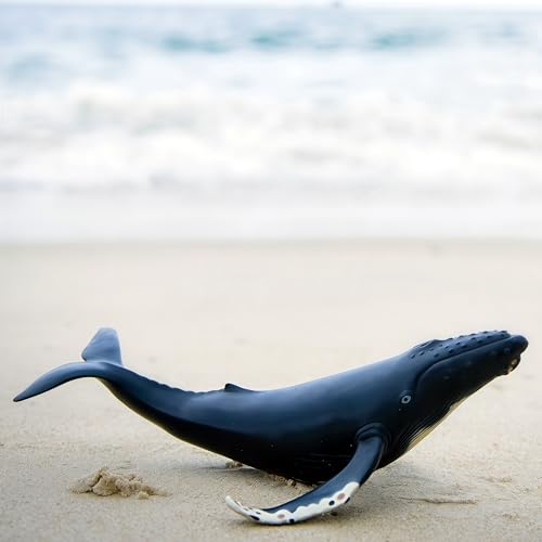 Gemini&Genius Humpback Whale Action Figure, Sea Animal Orca Blackfish Toys | Soft Rubber Ocean Shark, Great for Kids Bath Toys Swimming Toys, Beach Toys, Perfect Cake Coppers - color: Humpback Whale
