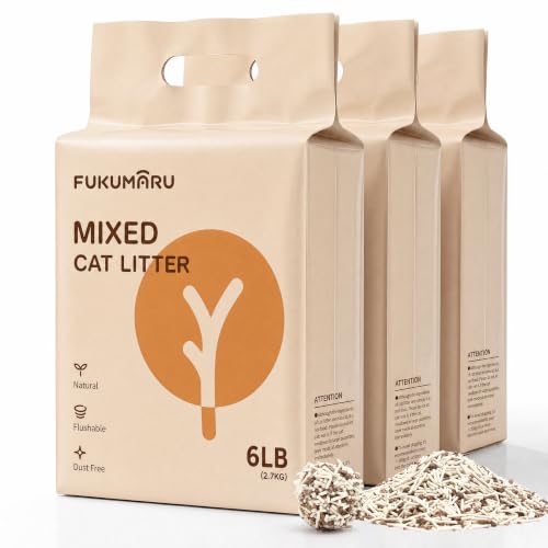 FUKUMARU Tofu Cat Litter, Applewood Blend, Clumping, Odor Control, 18 lb | Applewood Blend, Natural Odor Control, Firm Clumping, Easy Scooping, Low Dust - color: 18lbs, 6lb x 3 Bags