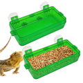 Reptile Suction Cup Feeder 2 Pack, Anti-Escape Food Bowl | for Gecko Lizard Iguana Chameleon Spider Frog Snake, Wall Mount Strong Suction Feeding Dish (Green, M) - color: Green, size: M