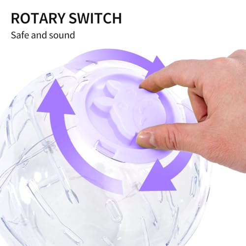 7.9 Inch Hamster Ball, Running Ball Toy, Transparent, Breathable, Reduce Stress, Promote Exercise Health, Easy to Clean, Hamster Accessory, for Syrian Dwarf Hamster, Gerbils, Mice, Small Pets, Purple - color: Purple