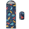 QOOMO Camping Sleeping Bags,3 Season Warm & Cool Weather,Lightweight,Waterproof Sleeping Bags for Adults & Kids,Traveling,and Outdoors,Camping Gear Equipment - color: navy blue dinosaur