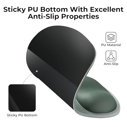 EooCoo Mouse Pad with Gel Wrist Rest, Ergonomic Mousepad Wrist Alignment | Middle Concave Design for Natural Wrist Alignment, Non-Slip Base Mousepad, Carpal Tunnel Relief, Office Desk Accessories - color: Green