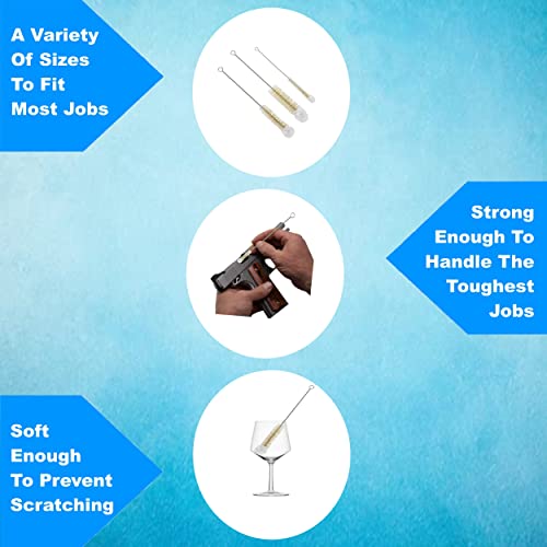 Bendable Bottle Brush Set - Soft Bristle Crevice & Small Cleaning Brushes for Narrow Spaces & Test Tubes