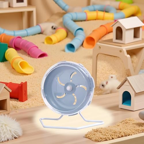 Grey Silent Hamster Wheel 7 inch, Silent Exercise, Height-Adjustable Wheel Cage Accessories, Running Toys Small Animals Exercise, for Hamster Wheel