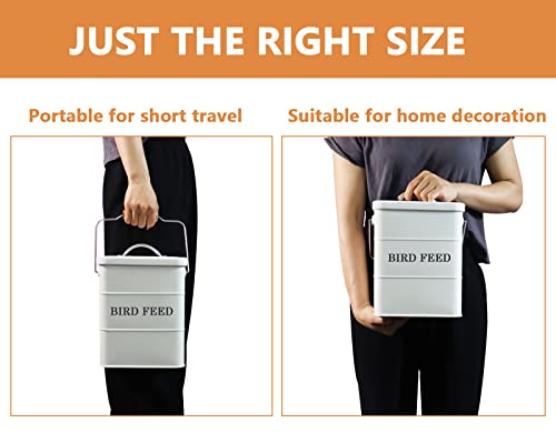 Bird Feeder,Bird Food Jar Pet Food Storage Airtight Food Storage Container-White - color: White
