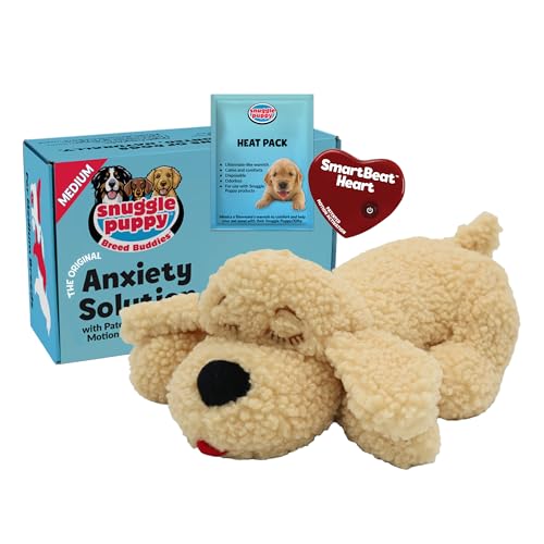 Snuggle Puppy Heartbeat Dog Toy for Puppies, Real-Feel Heartbeat, Calming Sleep Aid and Crate Training Comfort Toy with Heat Pack, Medium Breed Buddies Doodle Appearance (Goldendoodle, Poodle Mix) - color: Doodle
