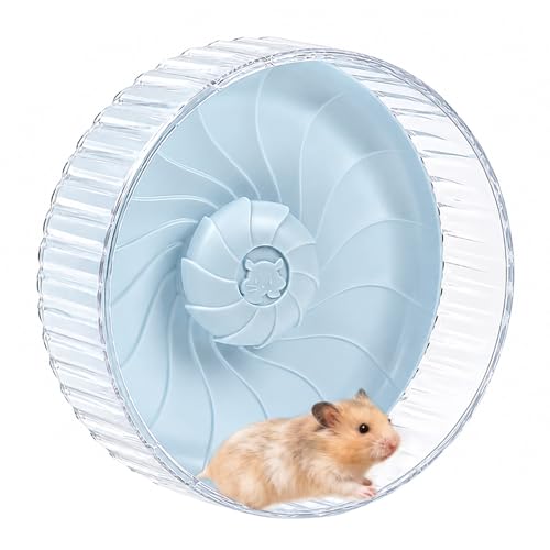 8 inch Silent Hamster Wheel, Stand-Free Cage Spinner, Blue | Stand-Free Cage Installation, Smooth-Rotating Exercise Wheel for Hamsters, Mice and Other Small Pets - color: Blue Without Stand, size: 8in