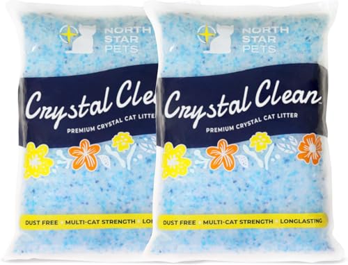 Crystal Clean Premium Fresh Scent Crystal Cat Litter with Odor Control (5X Faster), Best Lightweight, Non Clumping Kitty Litter to Absorb Urine, Dries Solid Waste (2X4.3 Lb Bags) - size: 2X4.3 Lb Bags