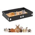 YKD Aluminum Alloy Scatter Guard for Ferret Nation & Critter Nation Cages | Urine Guard Easy Install Poop Guard to Contain Mess, Keep Floor Clean for Chinchillas, Rats (Black, Single Layer Set) - size: Single Layer Set