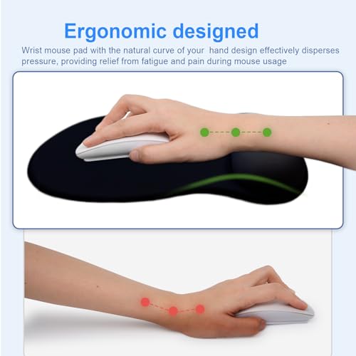 Ergonomic Mouse Pad with Gel Wrist Support, Comfortable Wrist Rest Mousepad with Non-Slip PU Base for Pain Relief, Desk, Home & Office(Sky Gradient) - color: Sky Gradient