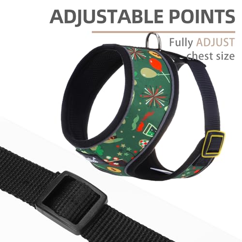 PUPTECK Soft Mesh Dog Harness and Leash Set Pet Puppy Cat Comfort Padded Vest No Pull Harnesses, St. Patrick's Deep Green, S - color: Deep Green, size: S (NECK: 12", CHEST: 14"-18")