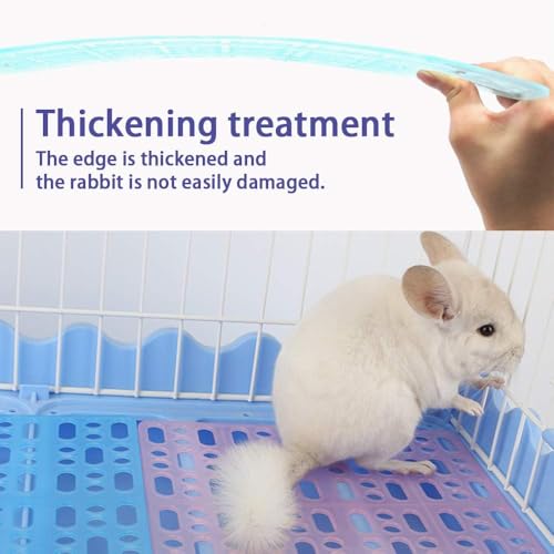 Hamiledyi Rabbit Feet Pad Hole Leak Water Design for Plastic Bunny Cage Mat Foot Resting Pads (1 Pink +1 White +1 Blue) - color: 1 pink +1 white +1 blue