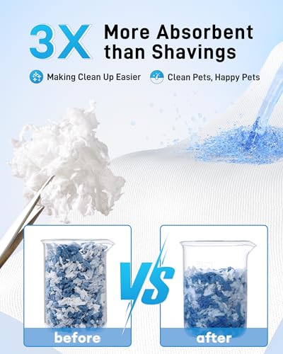 BUCATSTATE Hamster Bedding 70L, 99% Dust-Free Paper Bedding, Ocean Blue | FSC-Certified Material, Expands 3X, Cozy Paper Bedding for Guinea Pigs, Colorful Hamster Cage Accessories with Odor Control - color: Ocean Blue, size: 70L