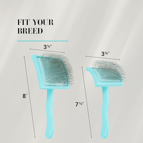 Chris Christensen Big G Dog Slicker Brush for Dogs (Goldendoodles, Labradoodles, Poodles), Groom Like a Professional, Fluff Detangle Style, Saves Time Energy, Teal, Large - color: Teal, size: Large