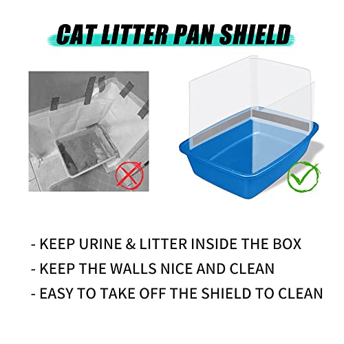 3 Pack Cat Litter Box Pee Shields, High Side Open Top Kitty Litter Pan Shield - Keep Mess in The Pan, (Box Not Included) - size: 3 pcs shields