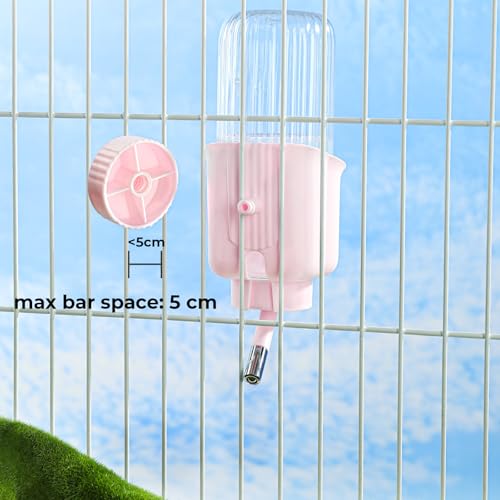 mini&moe Guinea Pig Water Bottle No Drip - 17oz Rabbit Water Dispenser for Cage Crate BPA Free for Syrian Dwarf Hamster Bunny Gerbils Chinchilla Ferret Squirrel Small Animal