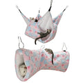 LEFTSTARER Guinea Pig Ferret Rat Hammock Toy Set - Small Animal Cage Accessories Hideout Tunnel & Bunkbed for Rat Ferret Guinea Pig Hamster Sugar Glider Chinchilla (Heart-Pink) - color: Hammock set Heart-Pink