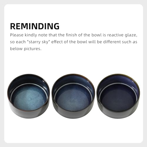 Havniva Elevated Dog Bowls Ceramic Dog Bowls with Stand, Dog Food Bowl | 6.1” Raised Dog Bowls with Non-Slip Wood Stand, Dog Food and Water Bowl Set, Double Dog Feeding Bowls for Small & Medium Dogs - color: 2 Bowls+Stand - Starry Sky, size: 6.1inch