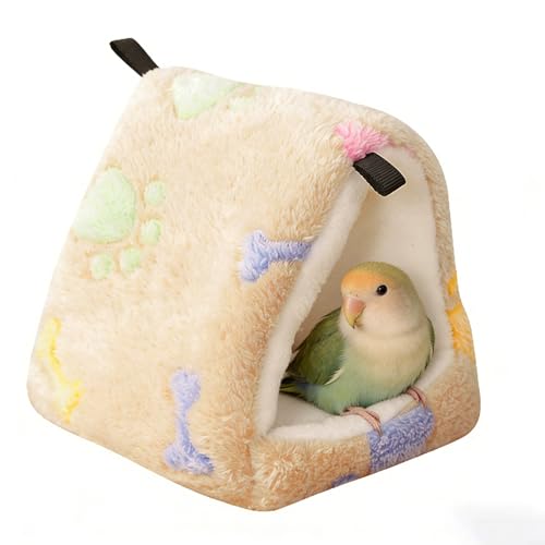 Bird Hammock, Flannel Bird Bed for Cage, Warm Hamster Hammock Tent for Parrots, Small Animals, Sugar Gliders, Fancy Rats, Guinea Pigs (Geometric), 6.69" x 5.91"