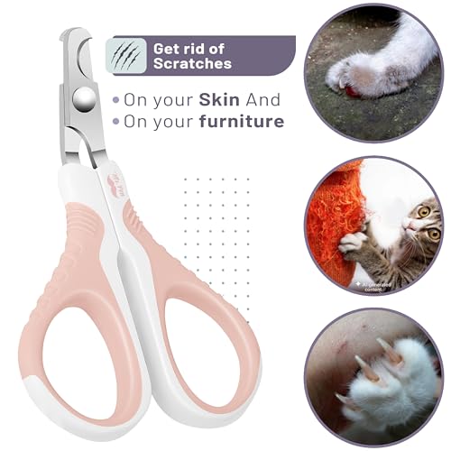 Mr. Pen- Cat Nail Clipper, Stainless Steel | Professional Sharp Cat Claw Trimmer for Small and Medium Cats, Pet Nail Clipper with Sturdy Non Slip Handle - color: Pink
