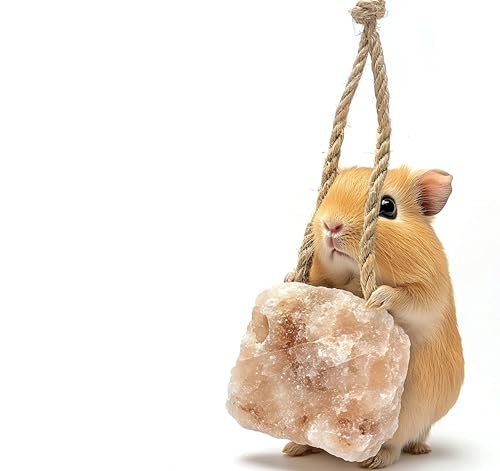 Himalayan Small Pets Salt Lick - 6 Count Natural Mineral Salt Chew Toys with Rope - Treats for Guinea Pig Rabbits Bunny Ferrets