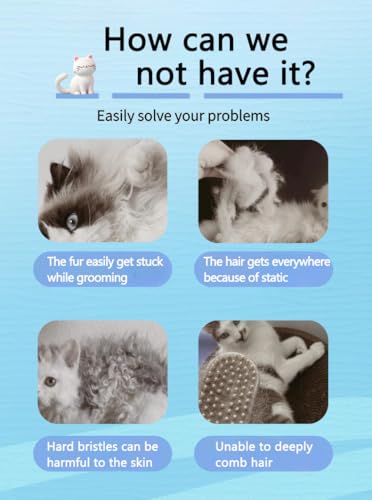 Pet Grooming Steam Brush, Pet Spray Hair Removal Comb, Anti-Static, Rechargeable, Comfortable Grip, for Dogs & Cats, Spray Hair Removal Comb, Steam Brush for Shedding & Grooming, White - color: White