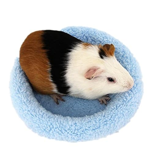 BWOGUE Hamster Bed, Round Velvet Sleep Pad for Guinea Pigs and Rats, 8.7 in | Round Mat for Small Pets, Soft Velvet Comfort, Machine Washable, Cage and Home Use, Hamsters Guinea Pigs - color: Blue