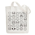 ANATTASOUL Canvas Tote Bag Reusable Cotton Bag for Women, Large 14.96"x 15.74" Cloth Shoulder Bags with Zipper Pockets - style: Animal Portraits