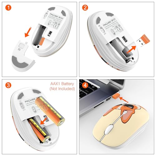 FMOUSE Cute Cartoon Silent Wireless Mouse, Dual Mode Bluetooth & USB 2.4G | Cool French Bulldog, Ideal for Kids & Boys Back to School | AA Battery Powered | Compatible with Laptop Mac iPad Tablet > - color: Cool French Bulldog