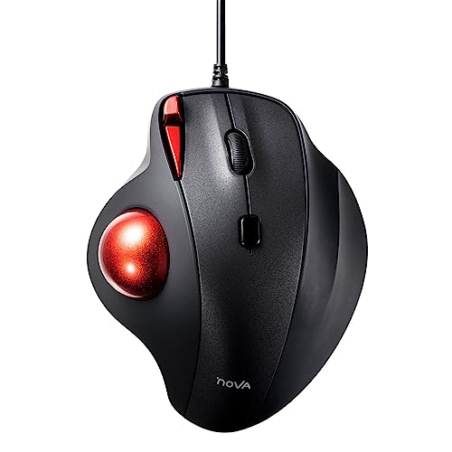 SANWA Wired Ergonomic Trackball Mouse, Optical Rollerball Mice, Programmable Silent Buttons, 34mm Trackball, 600/800/1200/1600 Adjustable DPI, Compatible with MacBook, Laptop, Windows, macOS - color: Wired