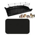 Rabbit Cage Liner, Waterproof PVC Mat, 59x39 Inch Black | Snap edges help contain mess while waterproof PVC protects floors. Wipes clean for daily rabbit cage use.