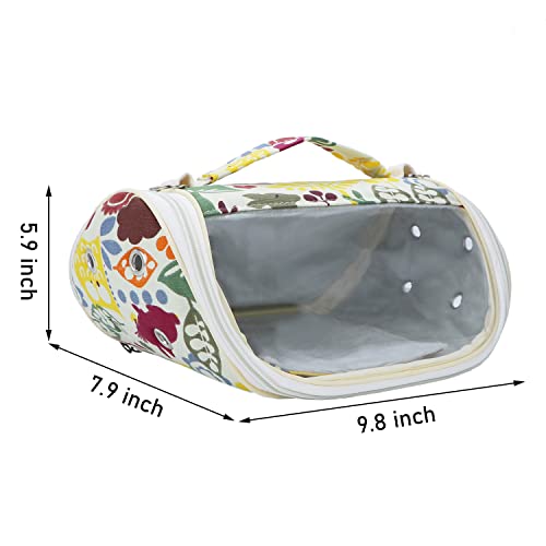 Wontee Small Pet Carrier Hamster Carrier Bag Portable Travel Carrier for Hamsters Mouse Baby Guinea Pig Hedgehog Sugar Glider Small Birds (M, Yellow Zoo) - color: Yellow