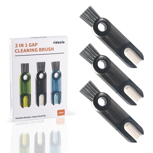 3 in 1 Cup Lid Gap Cleaning Brush Set, Multifunctional Insulation Bottle Cleaning Tools, Mutipurpose Tiny Silicone Cup Holder Cleaner, Home Kitchen Cleaning Tools - color: Gray