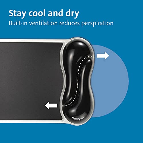 Kensington Duo Gel Wave Mouse Pad & Wrist Rest (K62413WW) Black 9.6L x 7.6W inches (Pack of 4) - color: Black, size: 9.6L x 7.6W inches (Pack of 4), style: Mouse Pad
