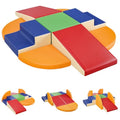 9-Piece Climbing Foam Blocks: Soft PU Leather - Baby Climb and Crawl Activity Blocks - Kids Play Gym Equipment Indoor for Development - style: Classic