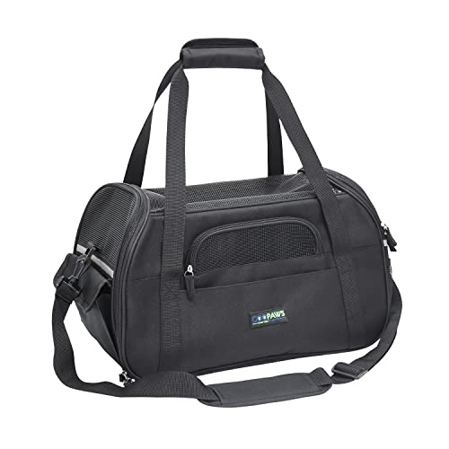 JESPET Soft-Sided Kennel Pet Carrier for Small Dogs, Cats, Puppy, Airline Approved Cat Carriers Dog Carrier Collapsible, Travel Handbag & Car Seat - color: Black, size: 17.0"L x 9.0"W x 11.5"H