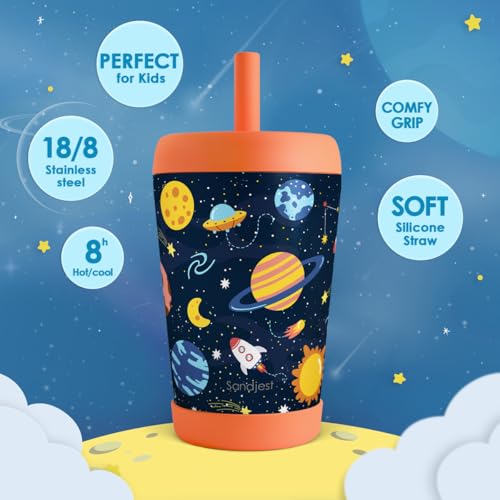 SANDJEST Outer Space Insulated Sippy Tumbler 12 Oz, Gift for Birthday, Christmas & Back to School - color: Outer Space 2