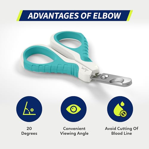 Pet Nail Clippers U07.1, Professional Claw Trimmer, Bended Scissor Special for Cats, Kittens, Dogs, Puppies, Small Animals, White/Pine Green - color: #01 White/Pine Green