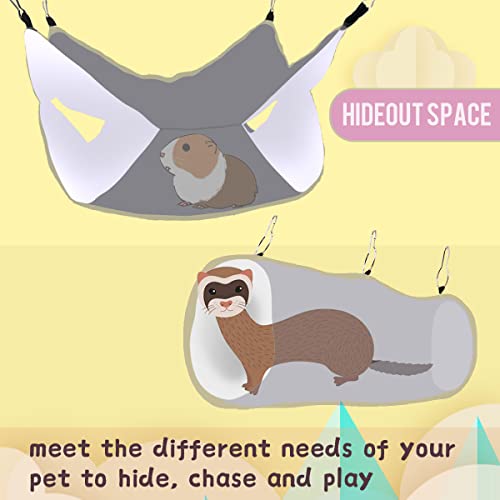 Luminous Noctilucent Glow Guinea Pig Rat Ferret Hideout and Soft Bed, Moon Bunkbed Hammock and Tunnel - color: 1.Moon Bunkbed Hammock and Tunnel